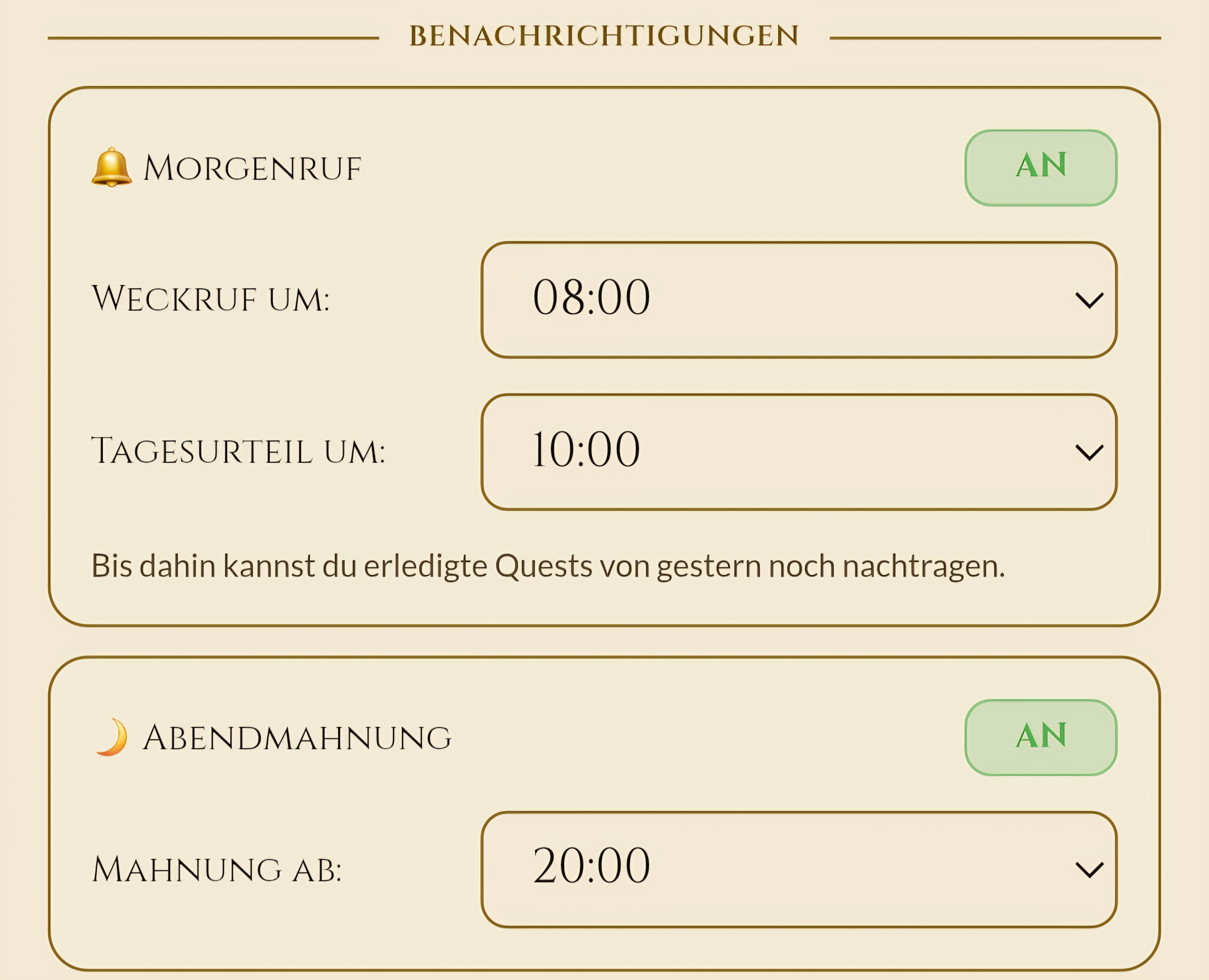 Morgengnade und Tagesurteil V2.0